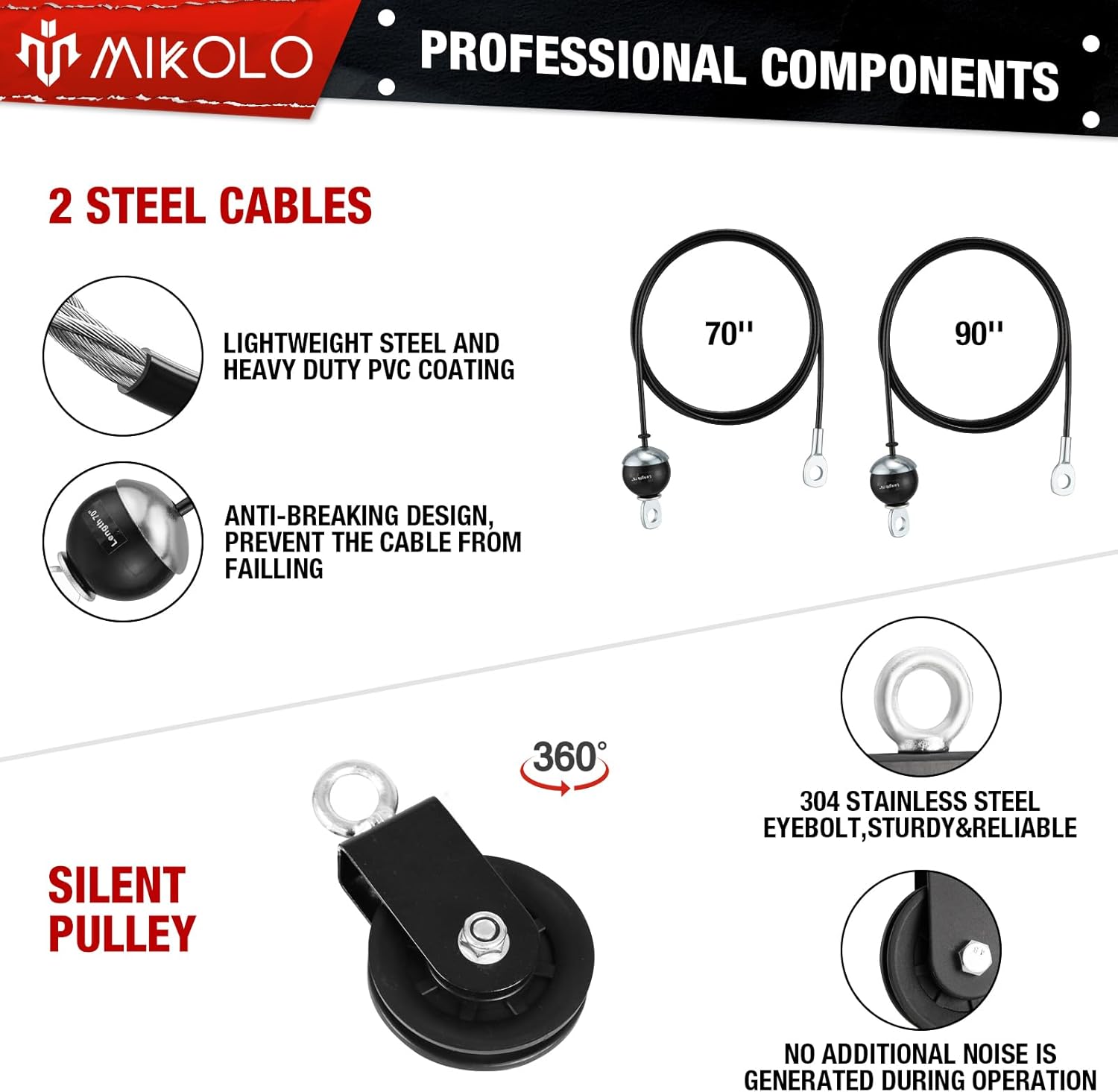 Mikolo Pulley System Home Gym Cable Machine​